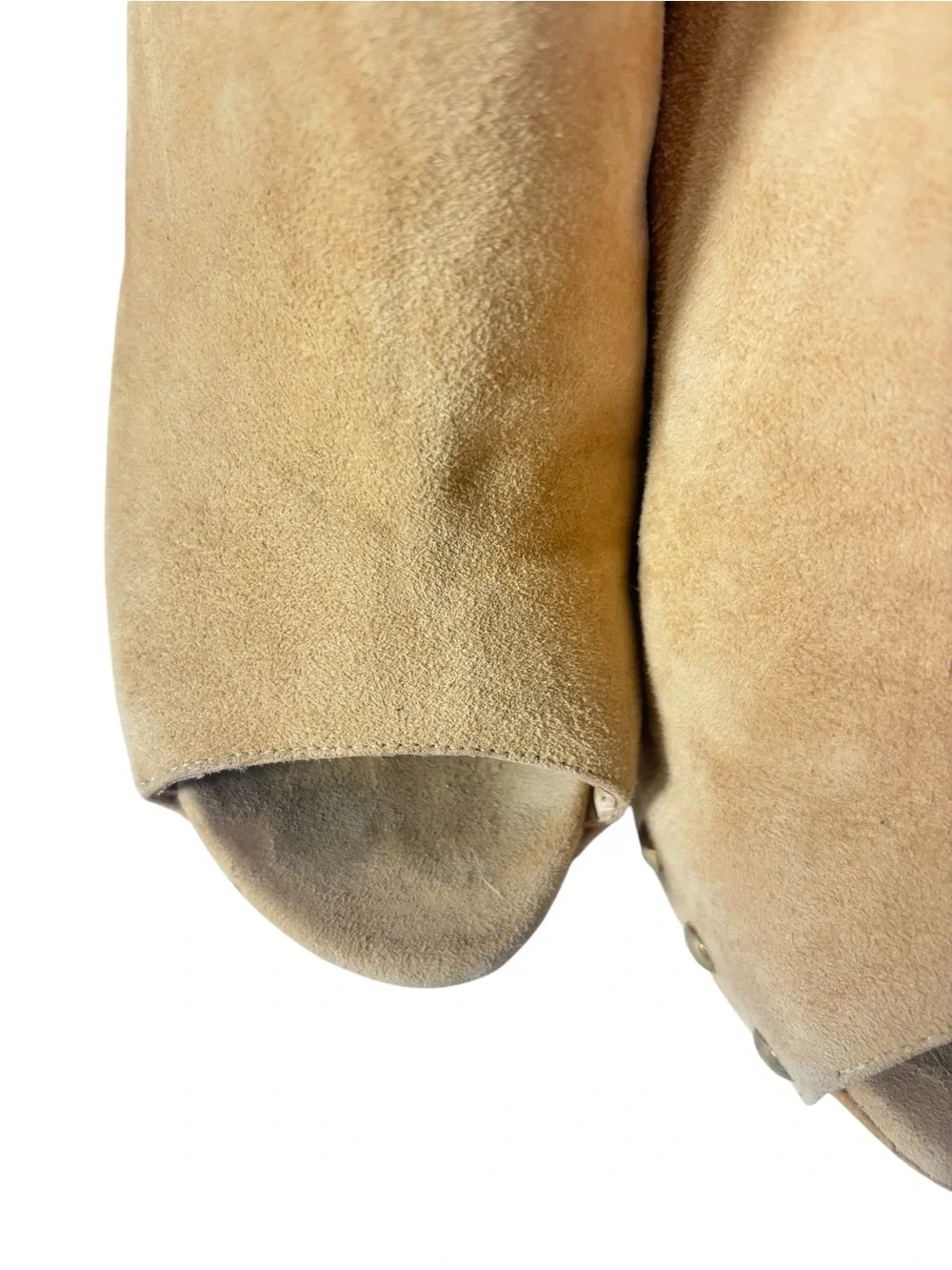 Steward Weitzman Women’s Tan Suede Cork Wedge Platform Mule Heels 9.5 - Picture 4 of 8